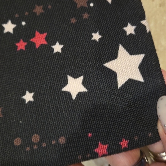 Kate Spade Large Canvas "Twinkle Star" Black Multi-Color Zipper Travel Pouch - Picture 3 of 8
